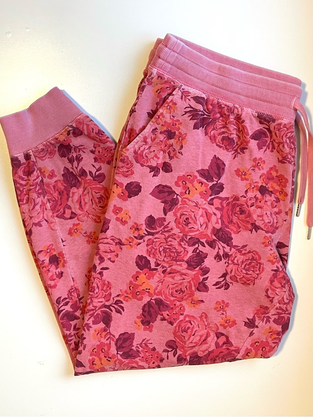 Old Navy Floral Jogger Sweatpants - Tie Waist & Lightweight - Size Large